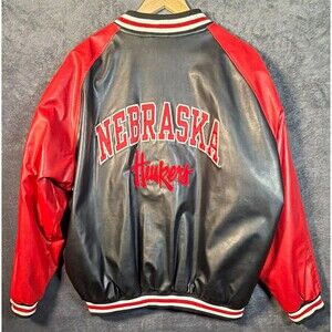 Steve & Barry's Nebraska Cornhuskers NCAA Varsity Snap Jacket Black/Red XXL